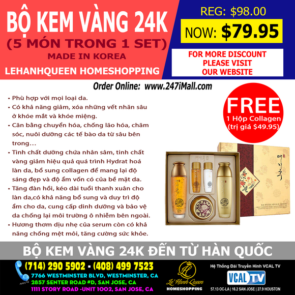 BỘ KEM VÀNG 24K - by LK YEZIHU