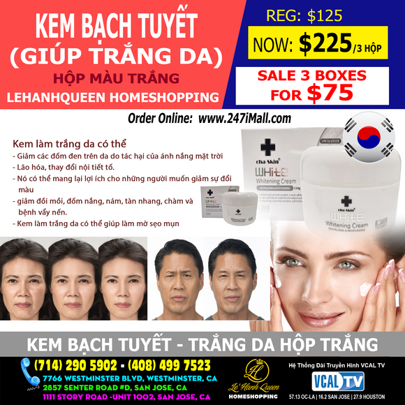 Cha-Skin WHITE whitening cream - kem bạch tuyết