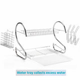 2-Tier Dish Drying Rack with Drainboard (Giá Để Chén Dĩa 2 tầng)