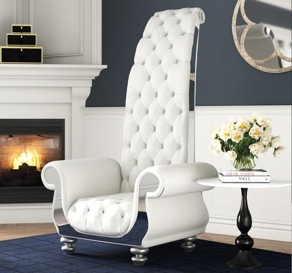 White Diamond Cut Luxury Chair