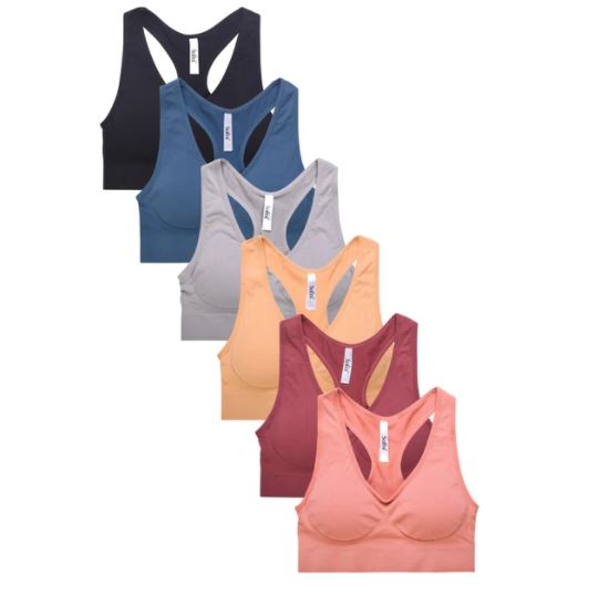 SOFRA LADIES SEAMLESS SPORTS BRA set of 6 (Áo ngực thể thao - một bộ 6 cái)