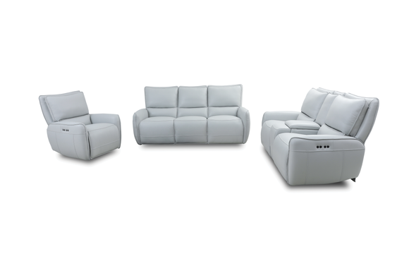 Luxury Italian Leather Sofa with Power Recliners