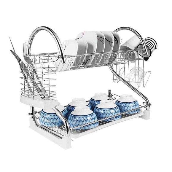 2-Tier Dish Drying Rack with Drainboard (Giá Để Chén Dĩa 2 tầng)