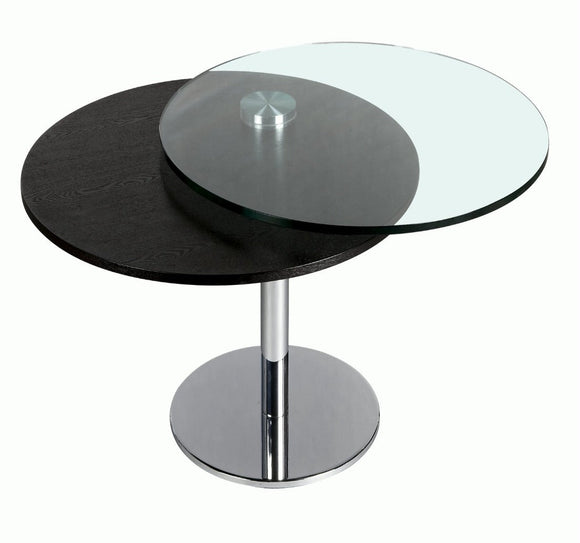 6718 Motion Coffee Cocktail Table in Glass, Merlot & Chrome