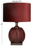 Red Velvet Glam Table Lamp