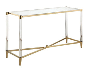 ILANED CONSOLE Clear Brass Rectangle Sofa Table