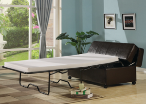 Fold Out Ottoman Sleeper Bed With Mattress Dark Brown