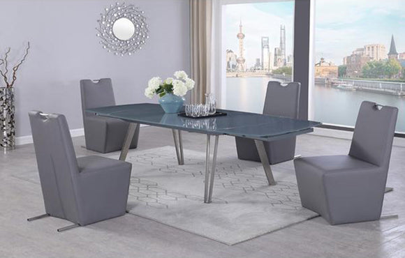 Hollychin EIRELAV Dining Table Contemporary Round 5pc Dining Room Set