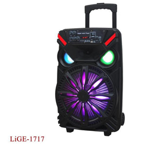 KARAOKE SYSTEM LIGE-1717 TROLLEY SPEAKER WITH RECHARGEABLE BATTERY