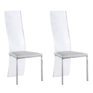 ALYAL Acrylic High-Back Upholstered Side Chair, Set of 2