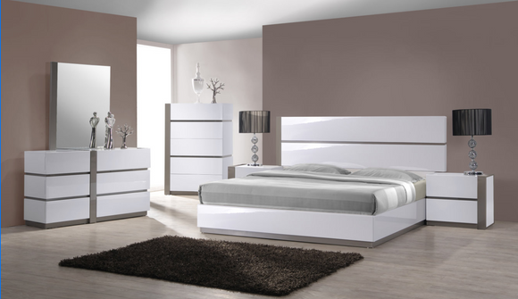 4-ALINAM 4 PIECES KING BEDROOM SET IN GLOSS WHITE AND GREY - MANILA-KING-4PC