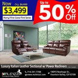 Luxury Italian Leather Sectional with Power Recliners