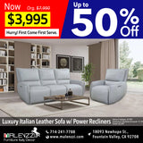 Luxury Italian Leather Sofa with Power Recliners