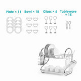 2-Tier Dish Drying Rack with Drainboard (Giá Để Chén Dĩa 2 tầng)