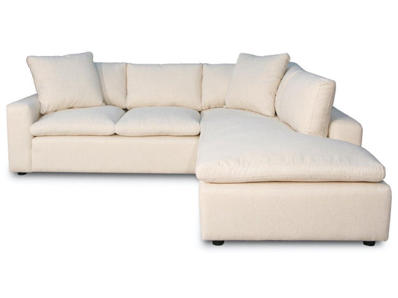 Golder Cream Sofa Sectional with Bumper Chaise
